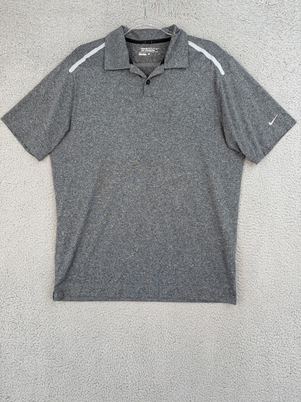 Nike Golf Tour Performance Dri-Fit Men’s Large Polo shirt Gray White Accents